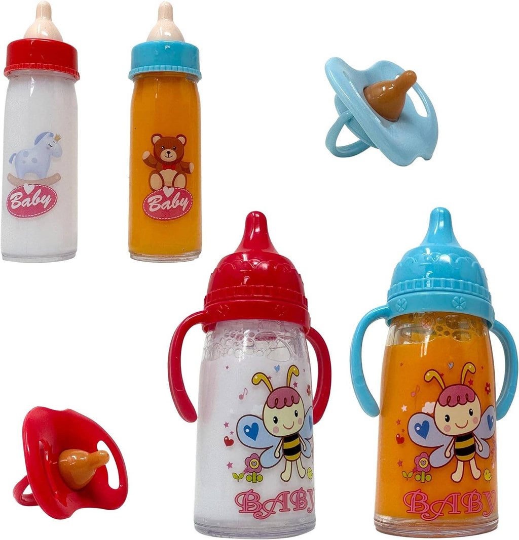 NYDC Magic Disappearing Milk & Juice Baby Doll Bottle Set | 6 Pieces
