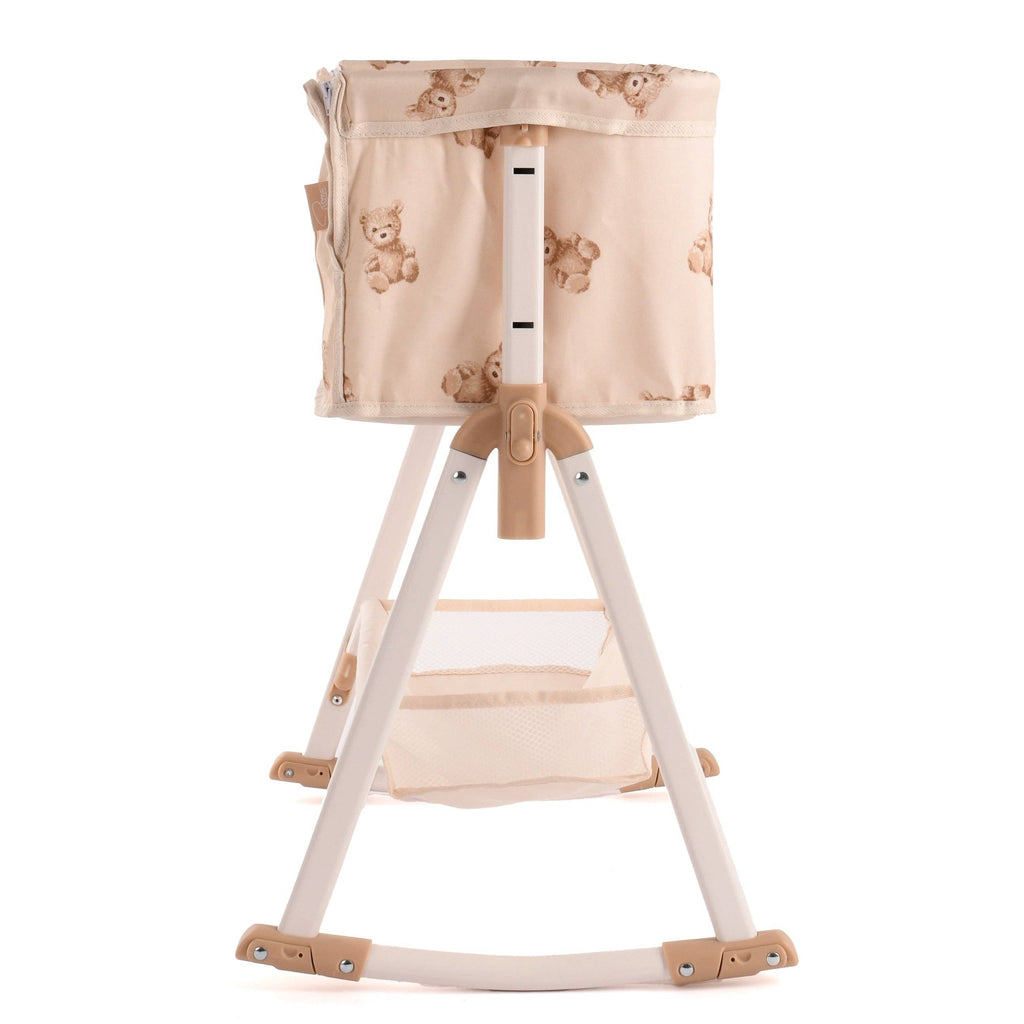 Roma Doll Bedside Crib - Teddy Bear Collection (side view) — Little Mamas Nursery