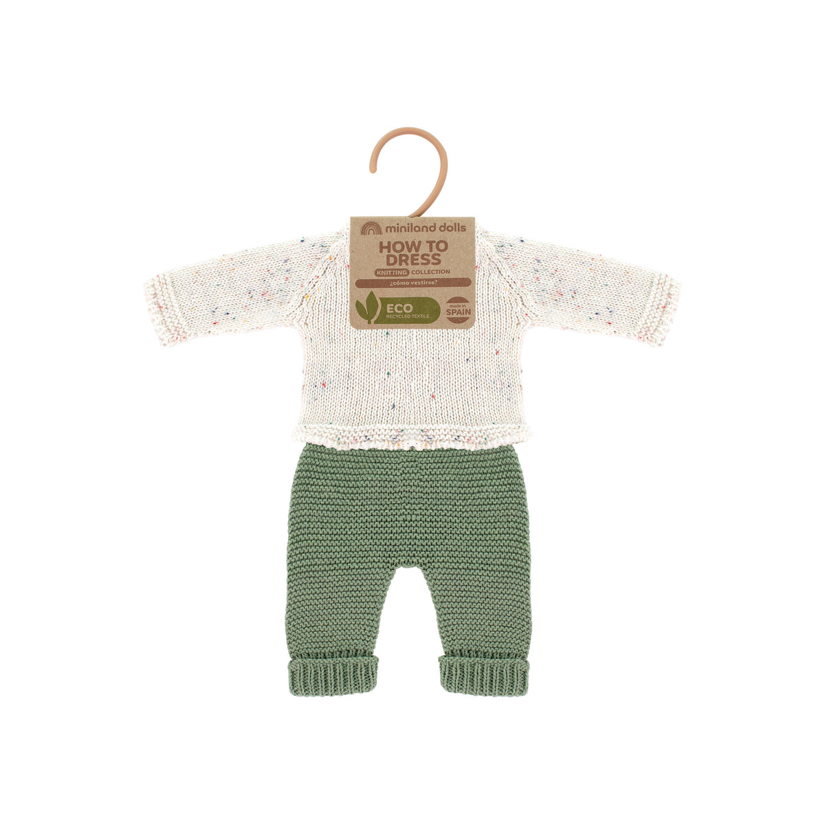 Preemie Baby Sweater & Trousers Outfit Set (12-13") (front view) — Little Mamas Nursery