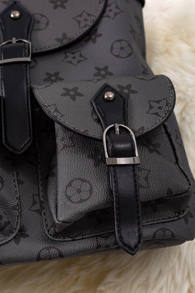 Khaki Girls Pleather Mini Backpack (detail) — Little Mamas Nursery