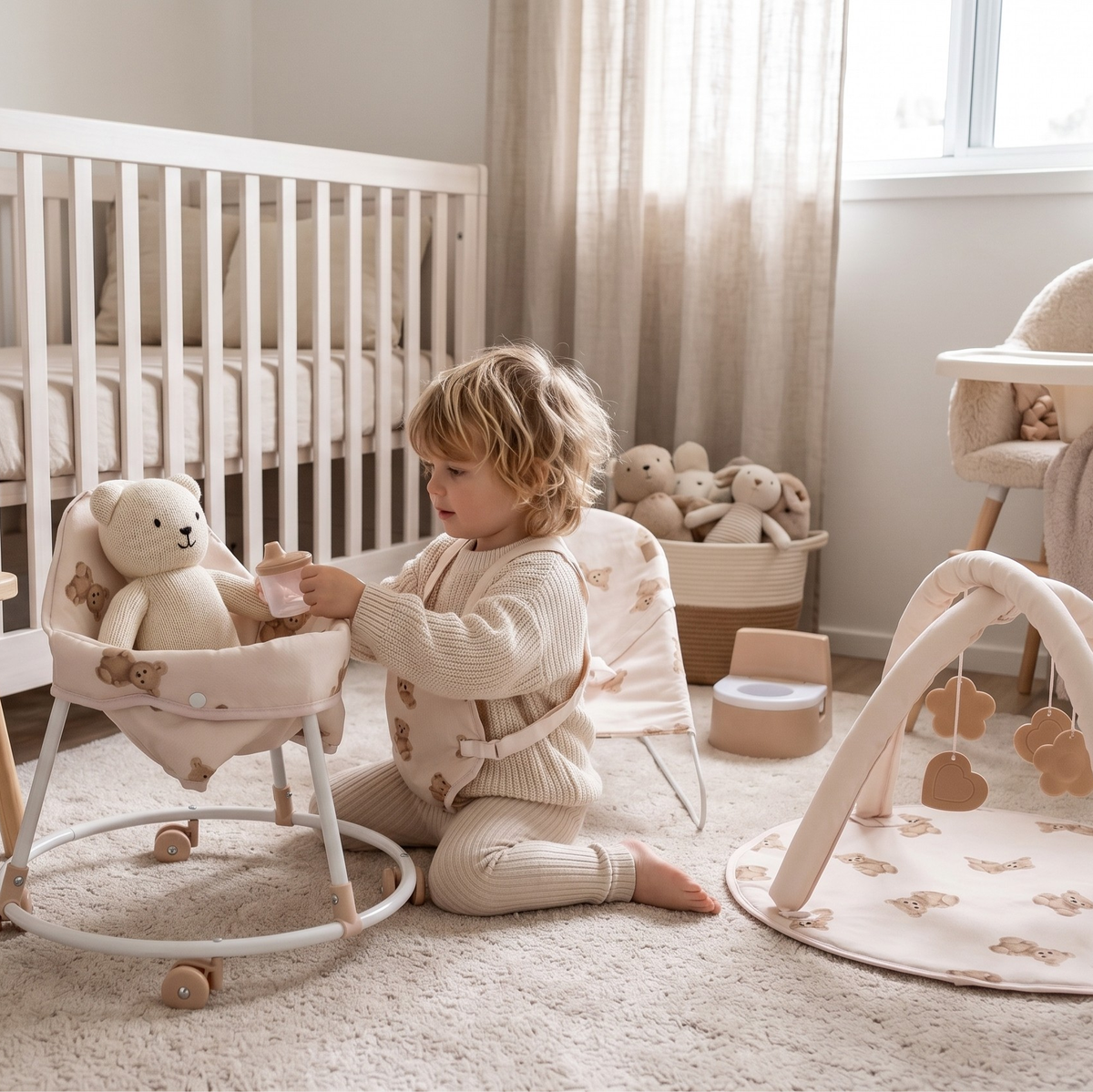 Roma 10-Piece Mega Nursery Doll Playset - Teddy Bear Collection (front view) — Little Mamas Nursery