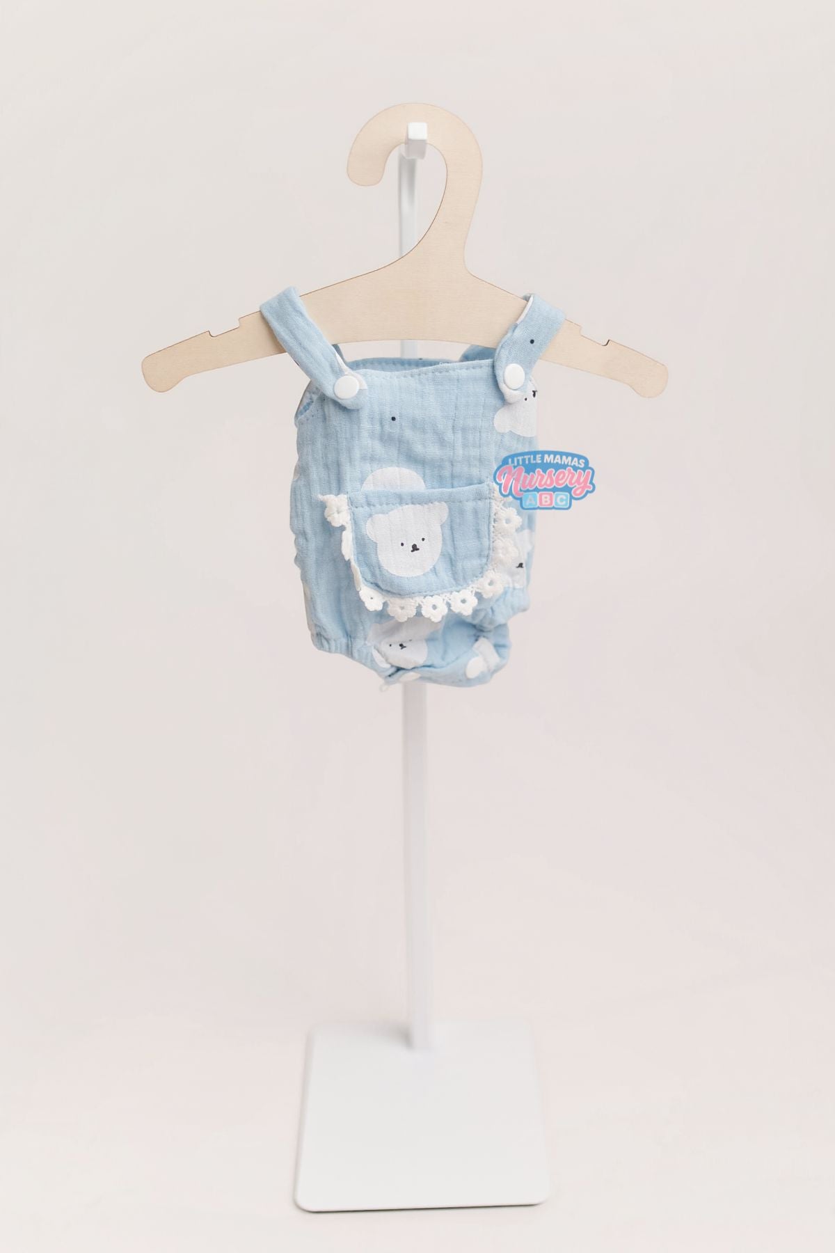 Bear Print Jumper Set for 10–13" Dolls (front view) — Little Mamas Nursery