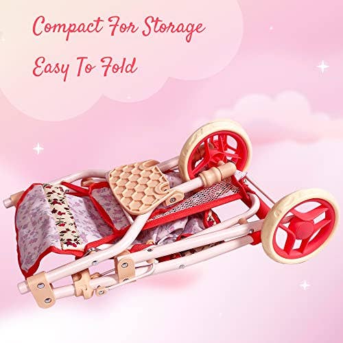 NYDC Floral Doll Jogging Stroller (front view) — Little Mamas Nursery
