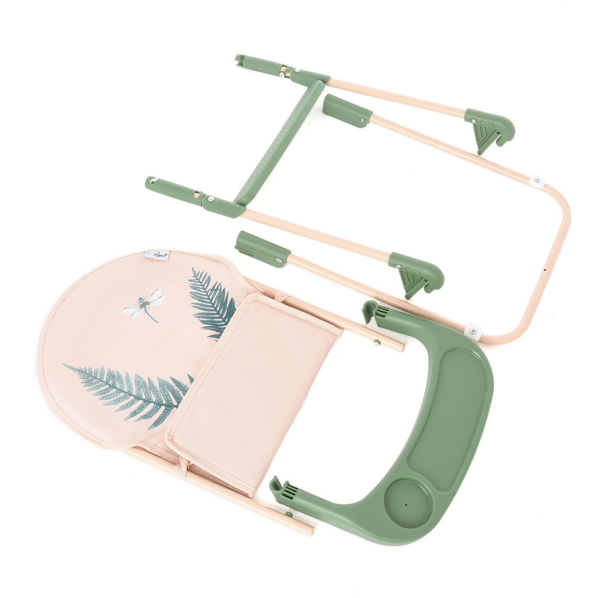 Roma RHS Doll High Chair - Fern Collection (close-up) — Little Mamas Nursery