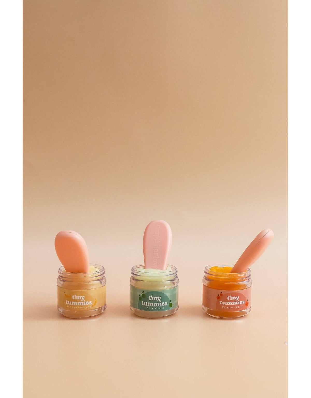 Tiny Tummies Peach Jelly Jar & Magic Spoon (alternate angle) — Little Mamas Nursery