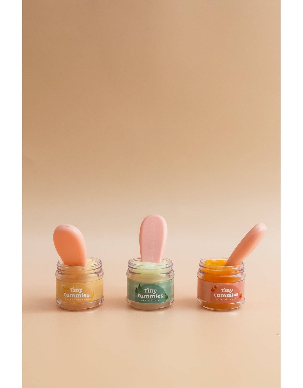 Tiny Tummies Apple Jelly Jar & Magic Spoon (close-up) — Little Mamas Nursery