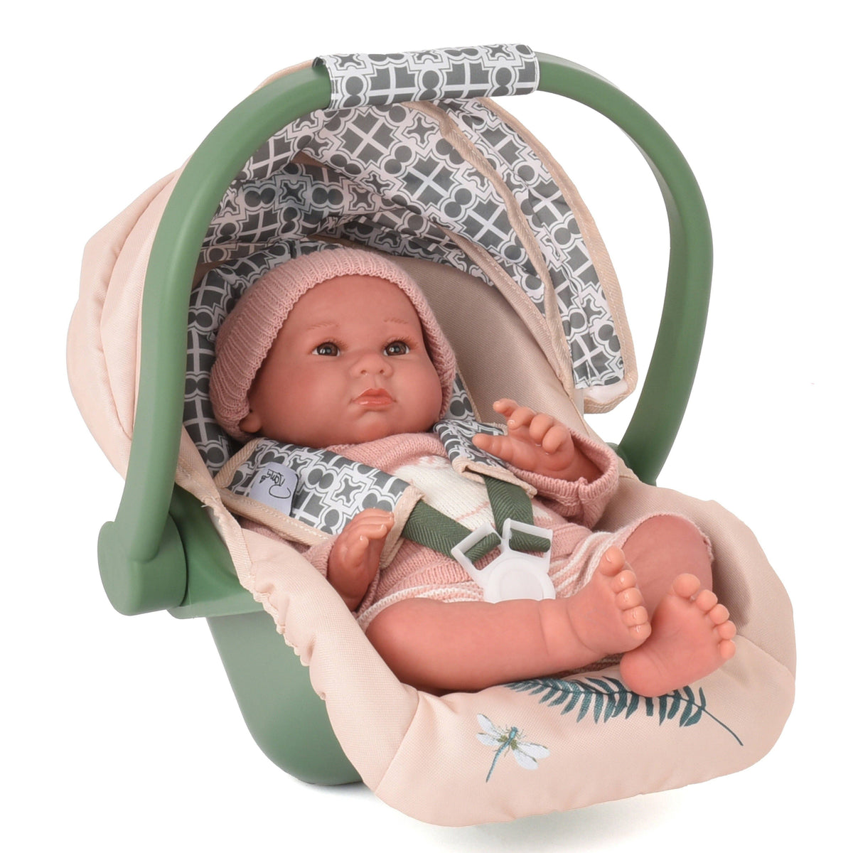 Roma RHS Doll Car Seat - Fern Collection (front view) — Little Mamas Nursery