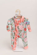 Floral Ruffle Sleeper with Bow — Little Mamas Nursery