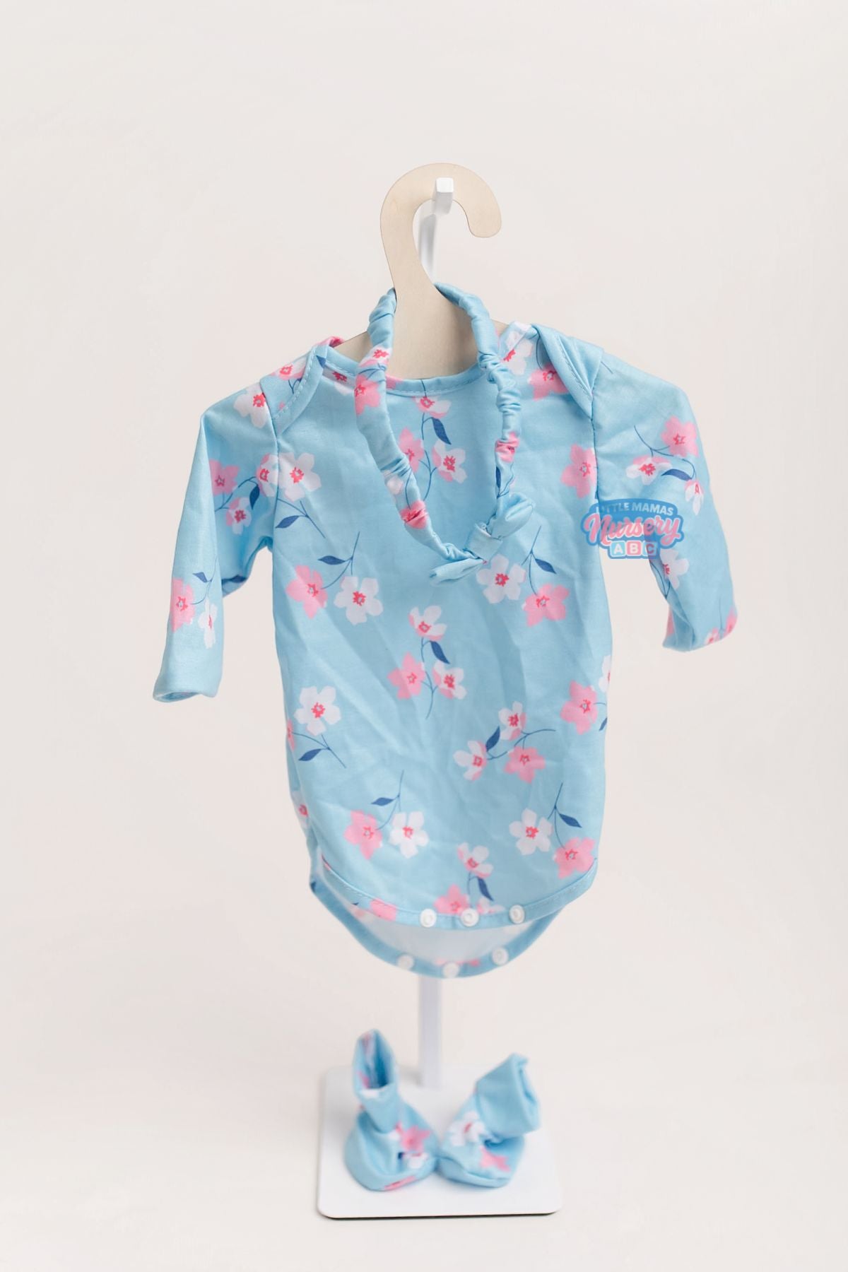 Floral Onesie with Bow & Booties — Little Mamas Nursery