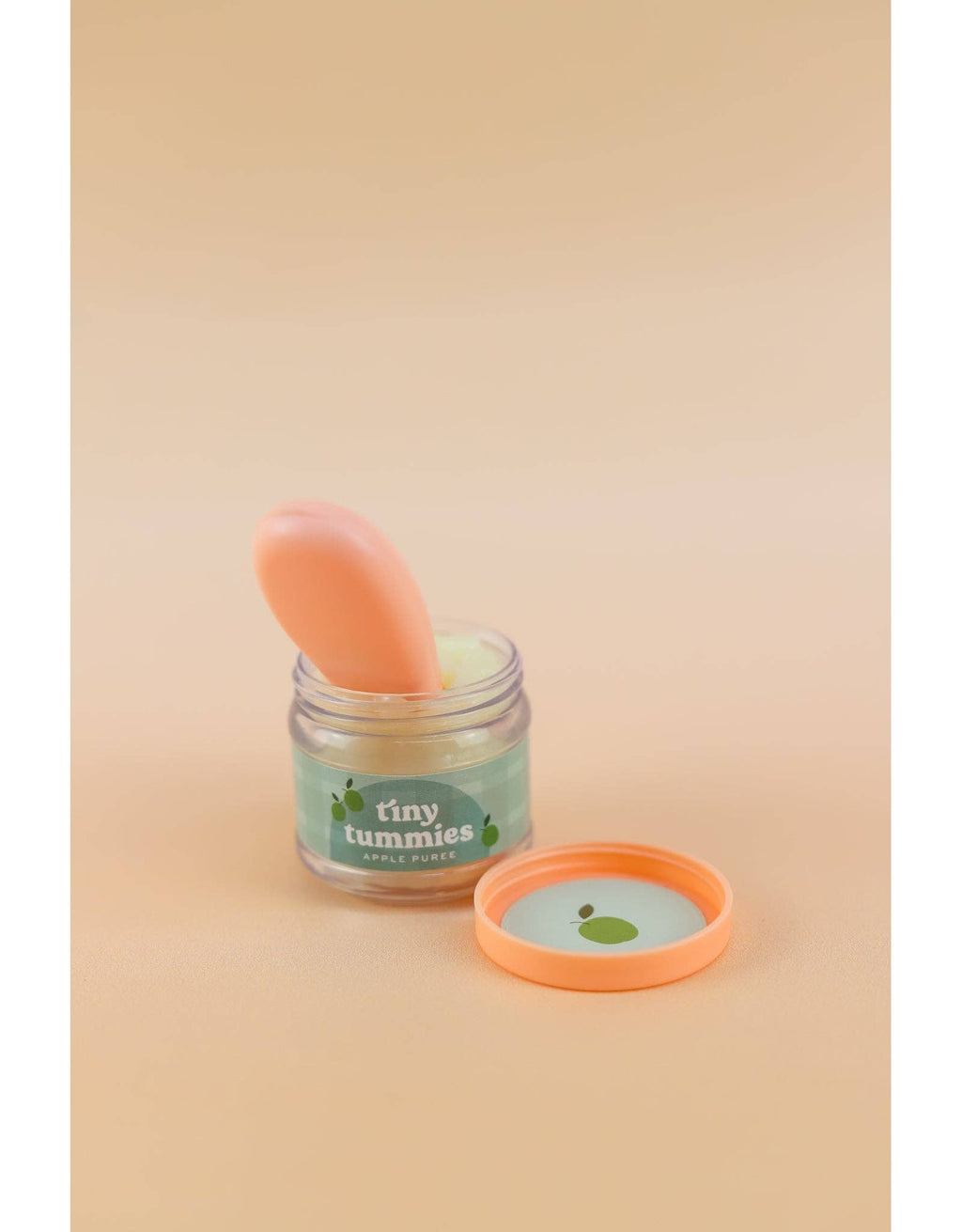 Tiny Tummies Apple Jelly Jar & Magic Spoon (side view) — Little Mamas Nursery