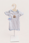 Light Blue Stripe Embroidered Bunny Onesie