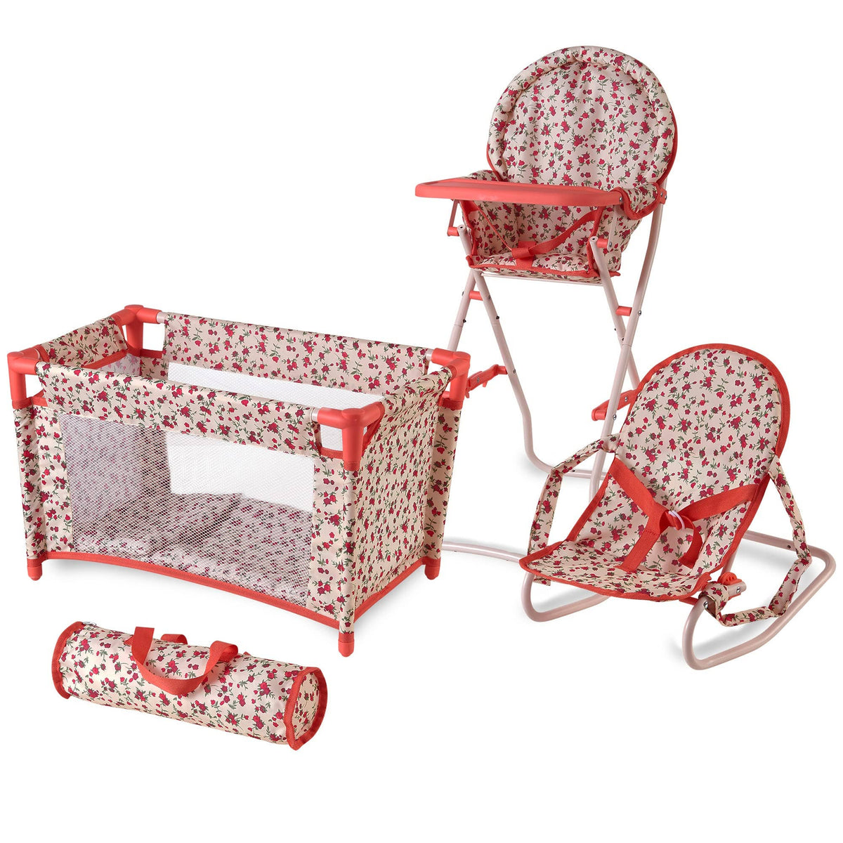 NYDC 3-in-1 Doll Nursery Playset - High Chair, Bouncer & Pack N Play — Little Mamas Nursery
