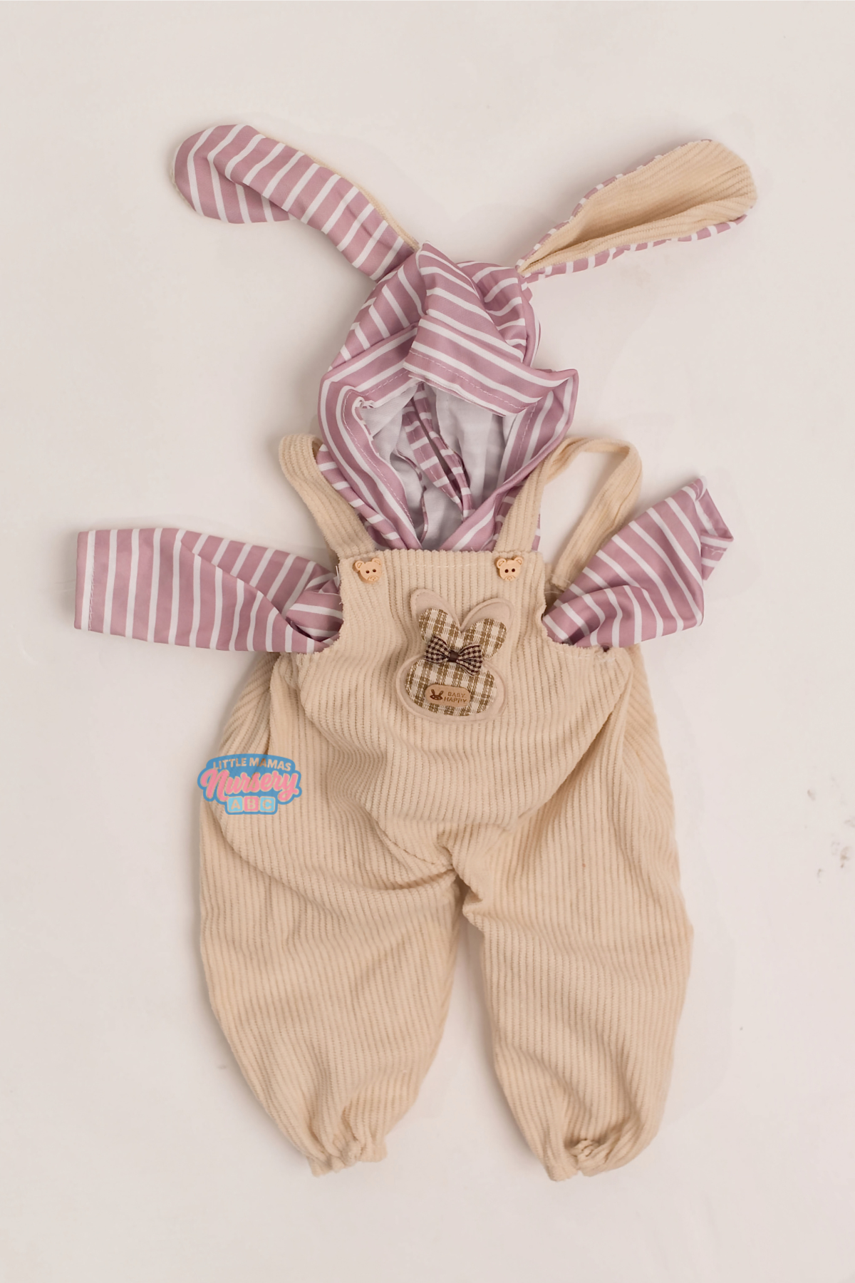 Overalls with Bunny Hooded Shirt for 14-16" Dolls