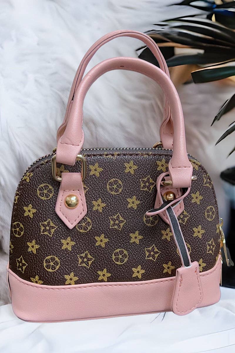 Brown Star Print Mini Purse (front view) — Little Mamas Nursery