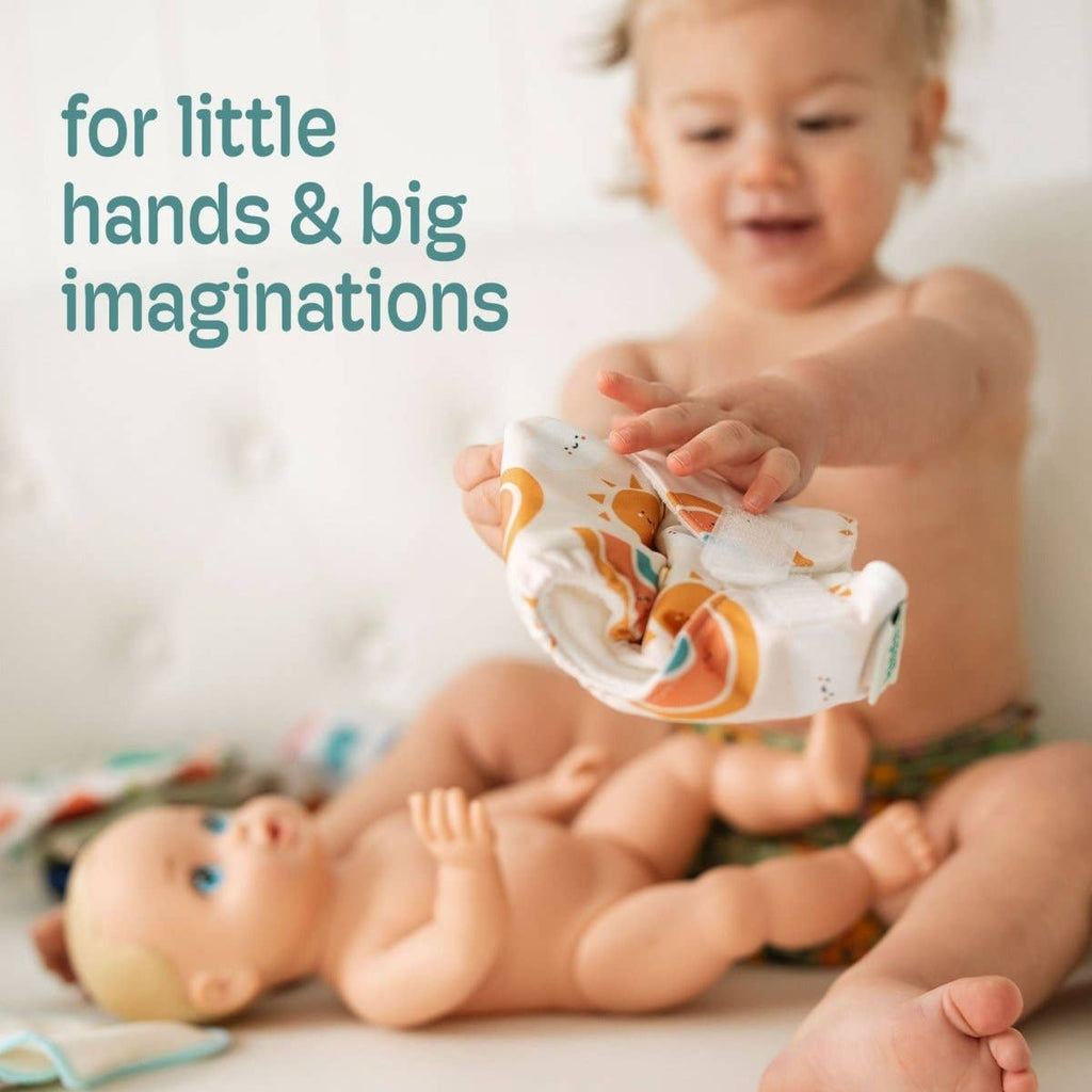 Reusable Doll Diaper Set with Mini Baby Wipes (additional view) — Little Mamas Nursery
