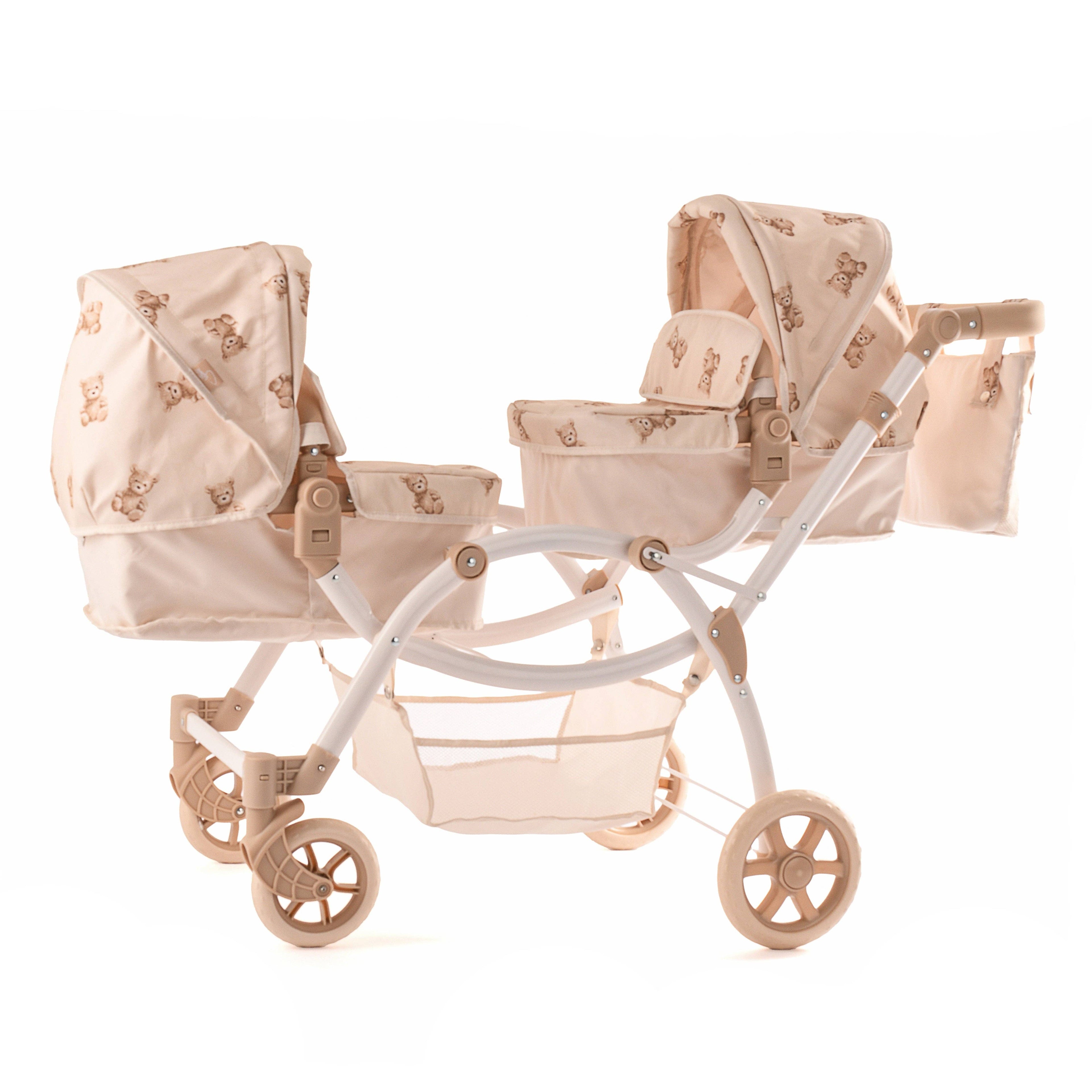 Roma Twin Doll Pram - Teddy Bear Collection (styled) — Little Mamas Nursery