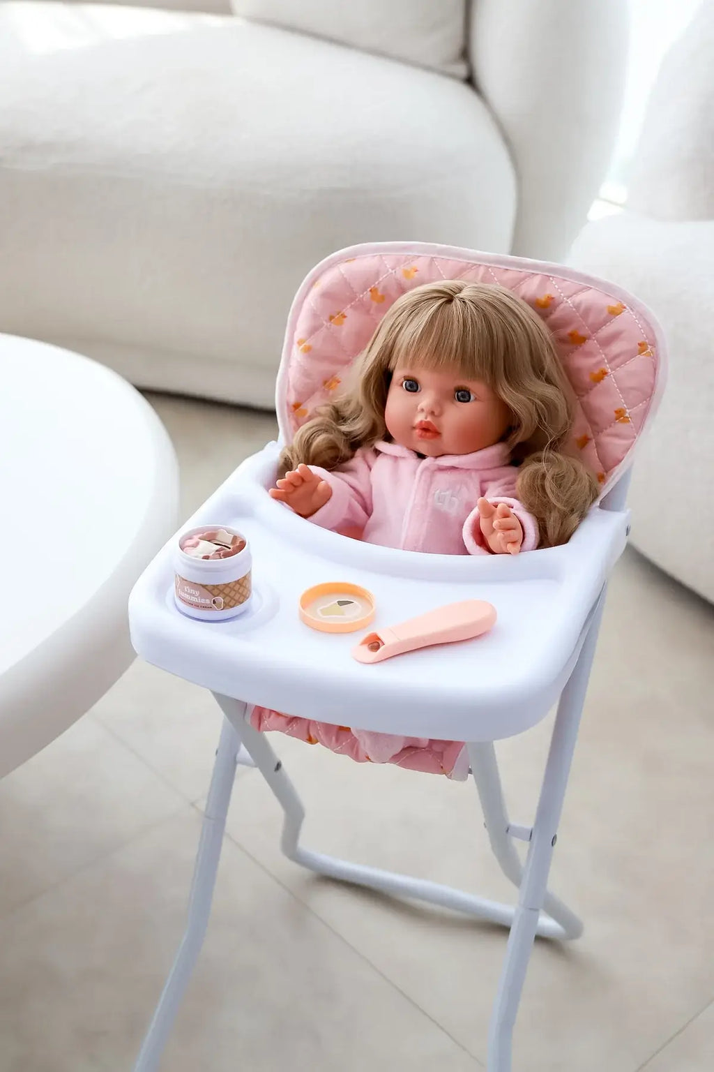 Tiny Tummies Neapolitan Ice Cream Jar & Magic Spoon (front view) — Little Mamas Nursery
