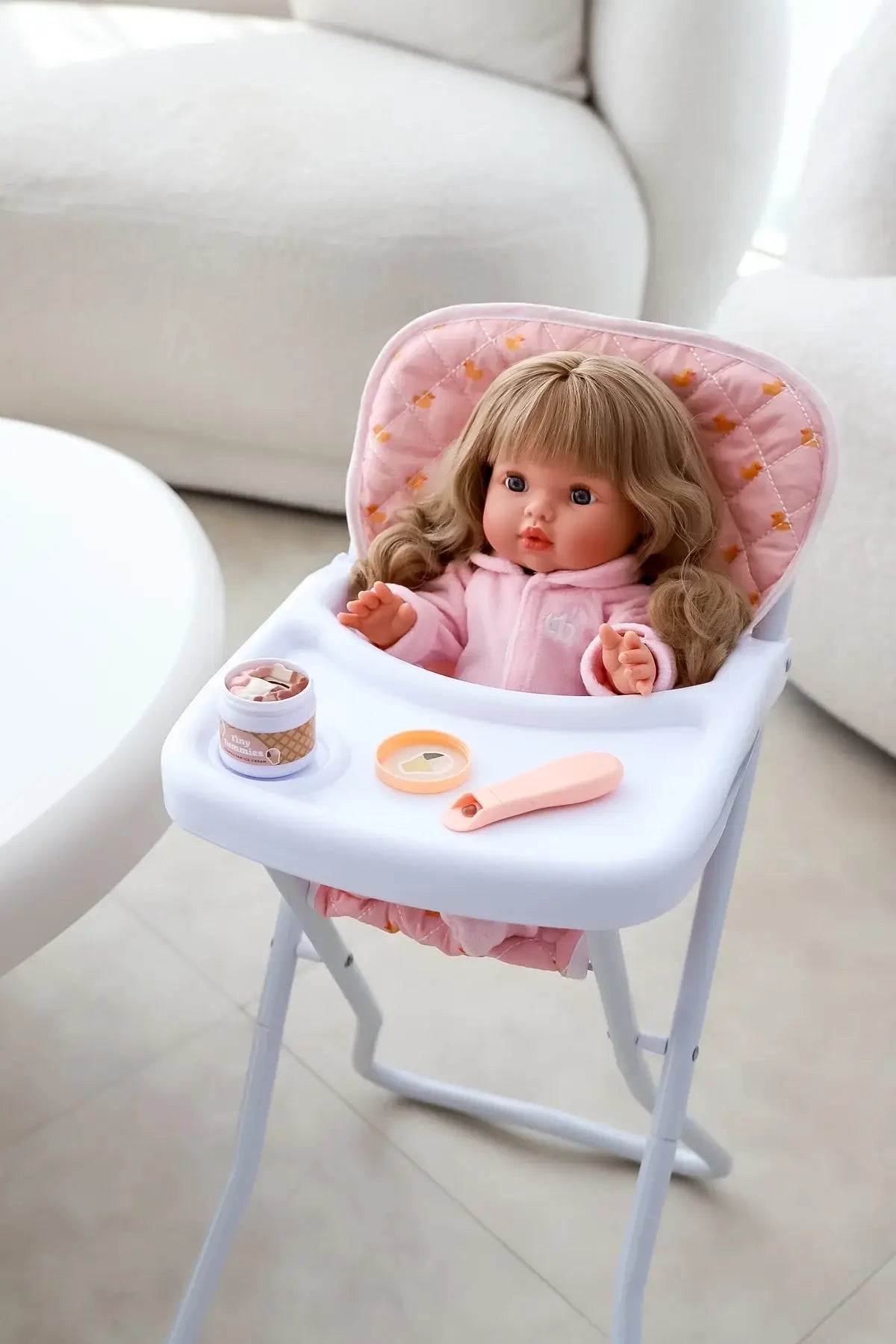 Tiny Tummies Neapolitan Ice Cream Jar & Magic Spoon (front view) — Little Mamas Nursery