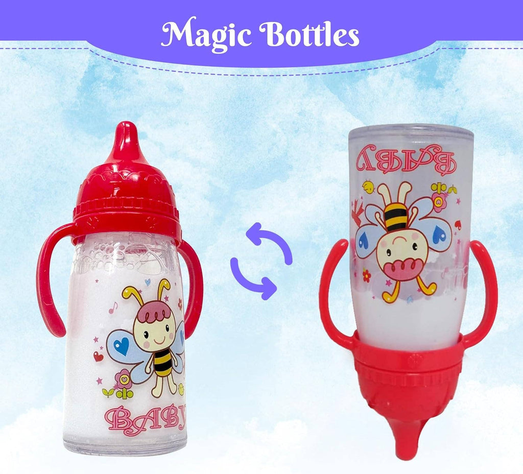 NYDC Magic Disappearing Milk & Juice Baby Doll Bottle Set | 6 Pieces