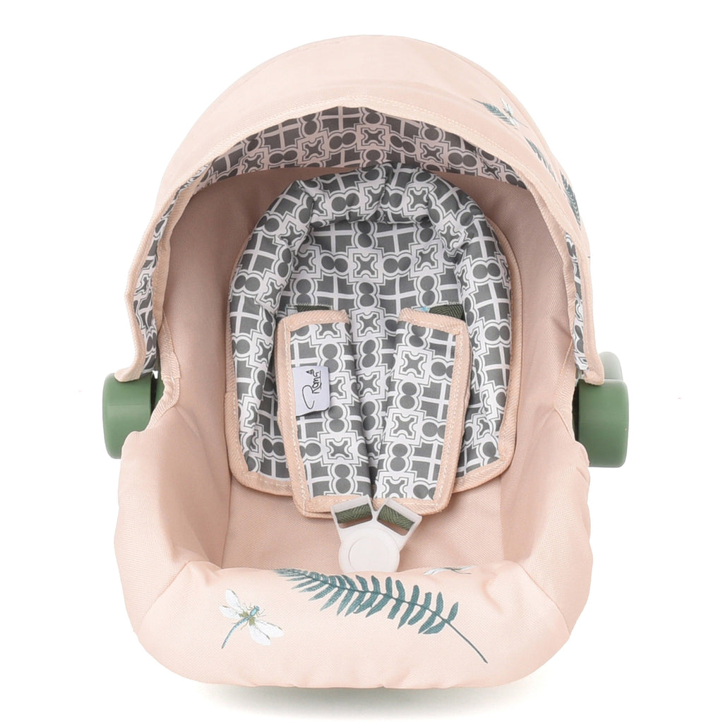 Roma RHS Doll Car Seat - Fern Collection (alternate angle) — Little Mamas Nursery