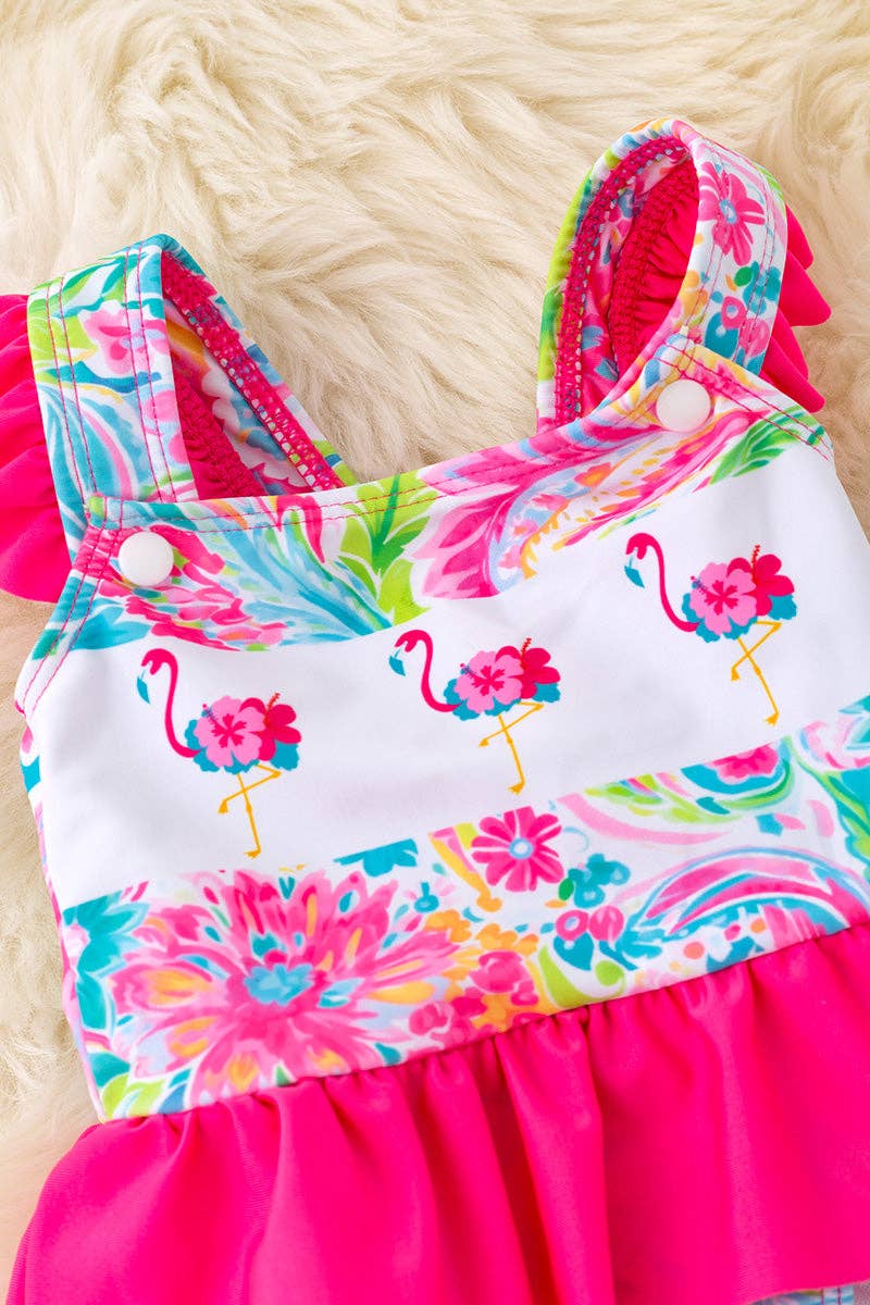 Swimsuit - Flamingo (front view) — Little Mamas Nursery