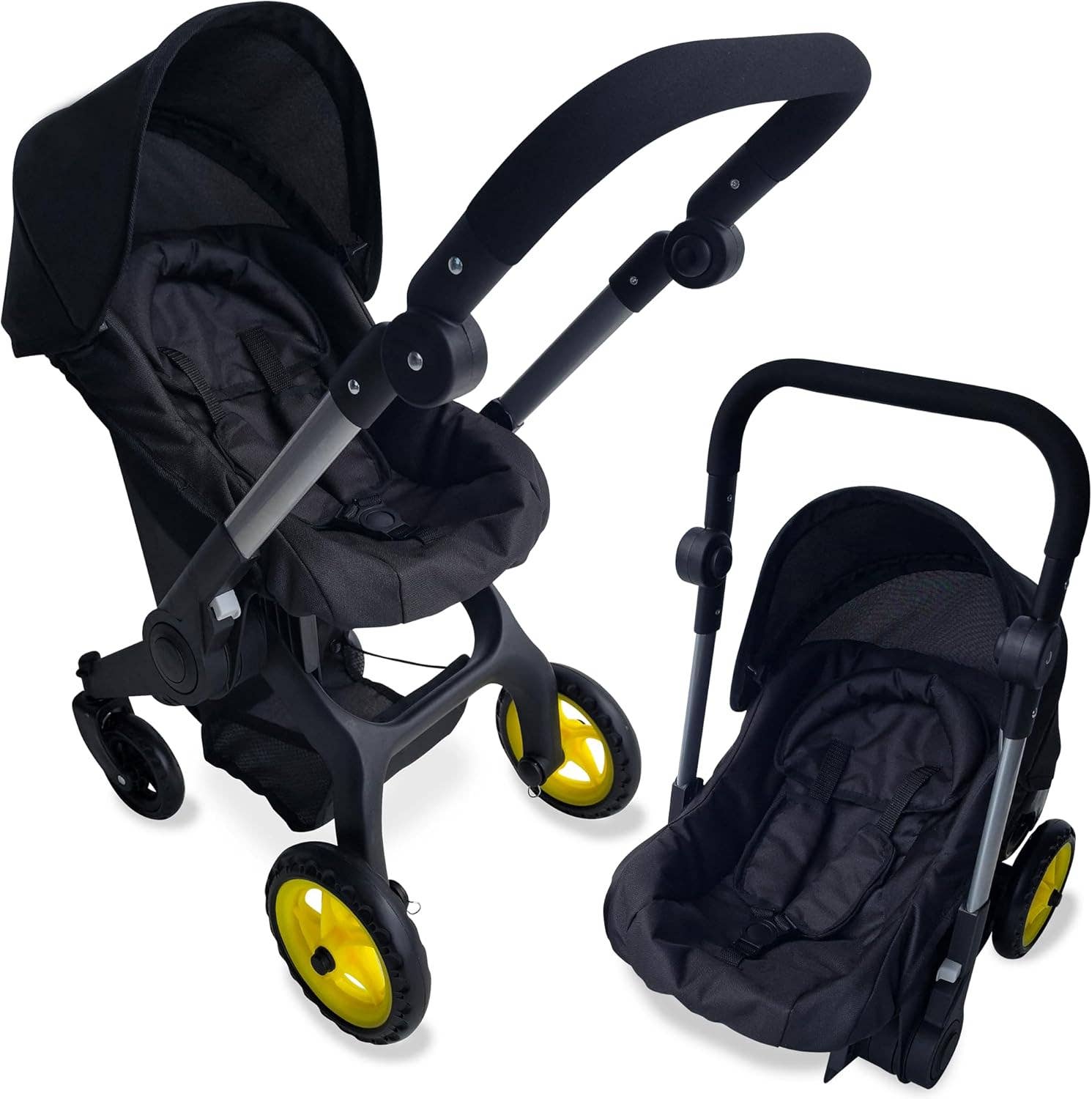 NYDC 2-in-1 Convertible Doll Car Seat & Stroller Combo - Black — Little Mamas Nursery