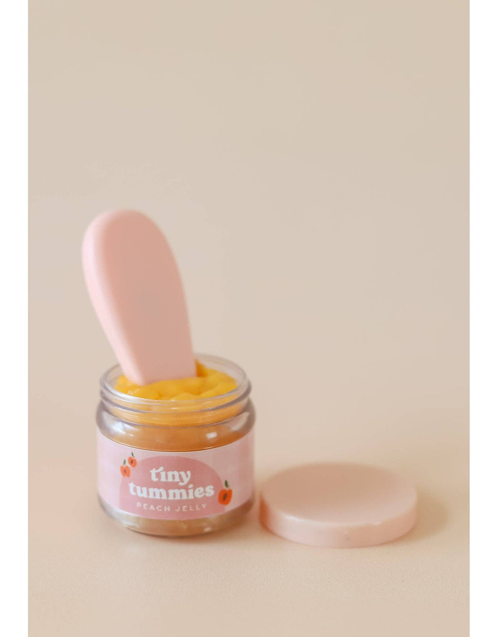 Tiny Tummies Peach Jelly Jar & Magic Spoon (detail) — Little Mamas Nursery