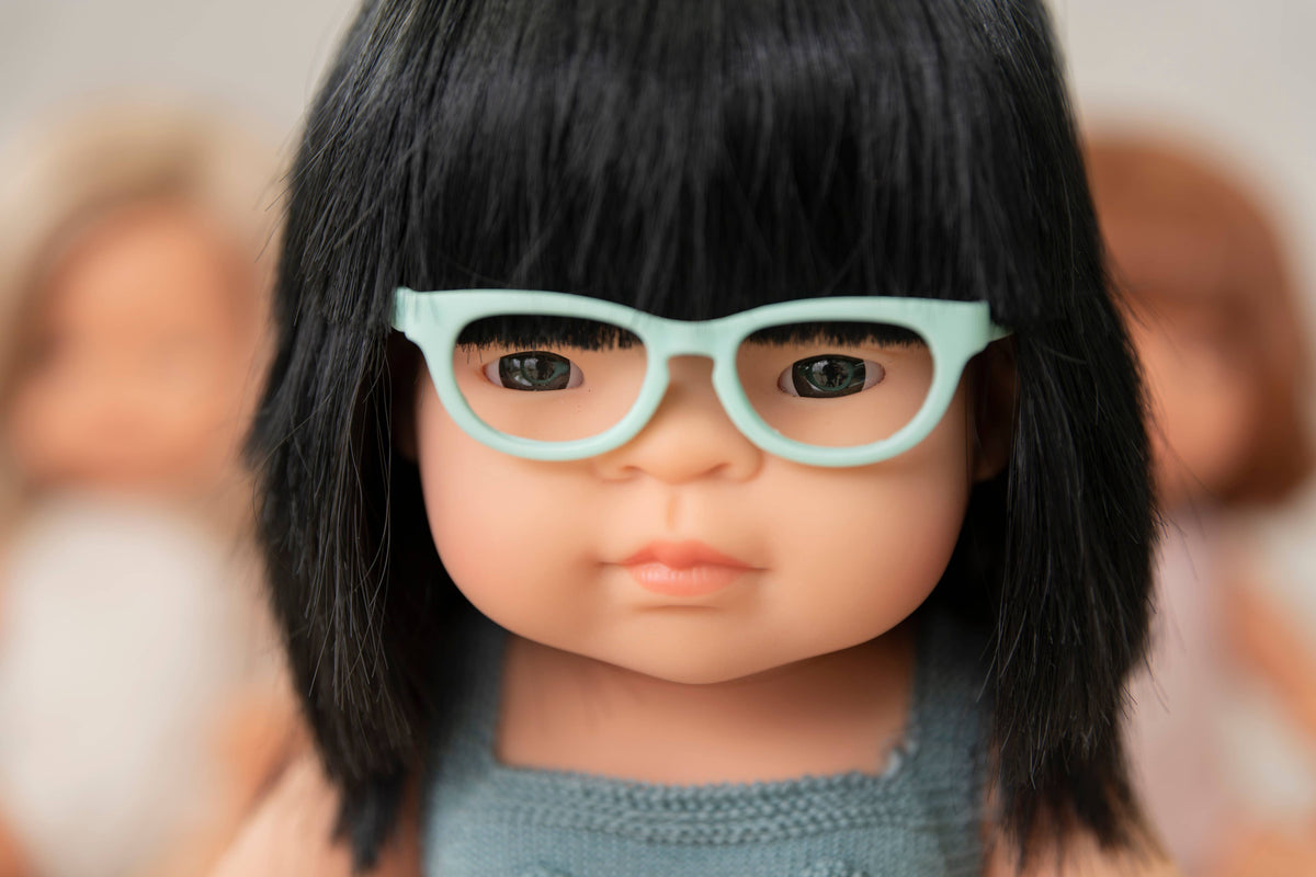 Turquoise Doll Glasses (close-up) — Little Mamas Nursery