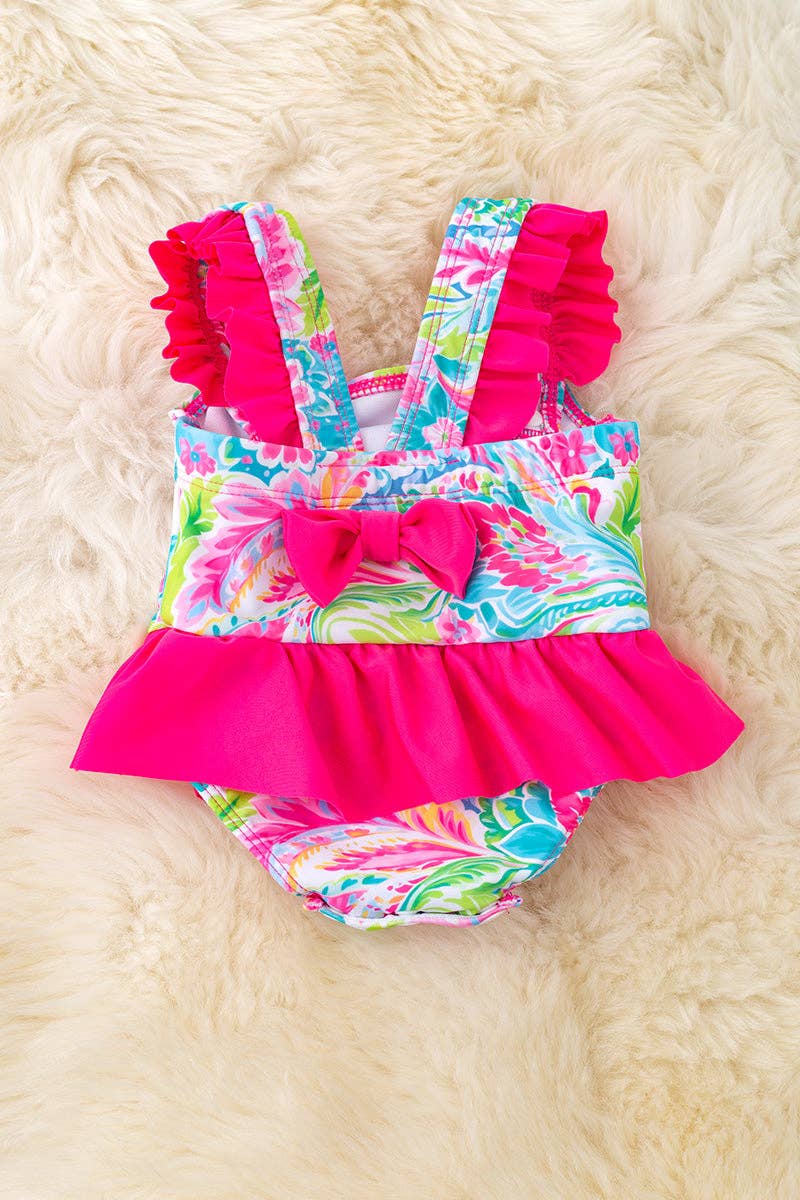Swimsuit - Flamingo (side view) — Little Mamas Nursery