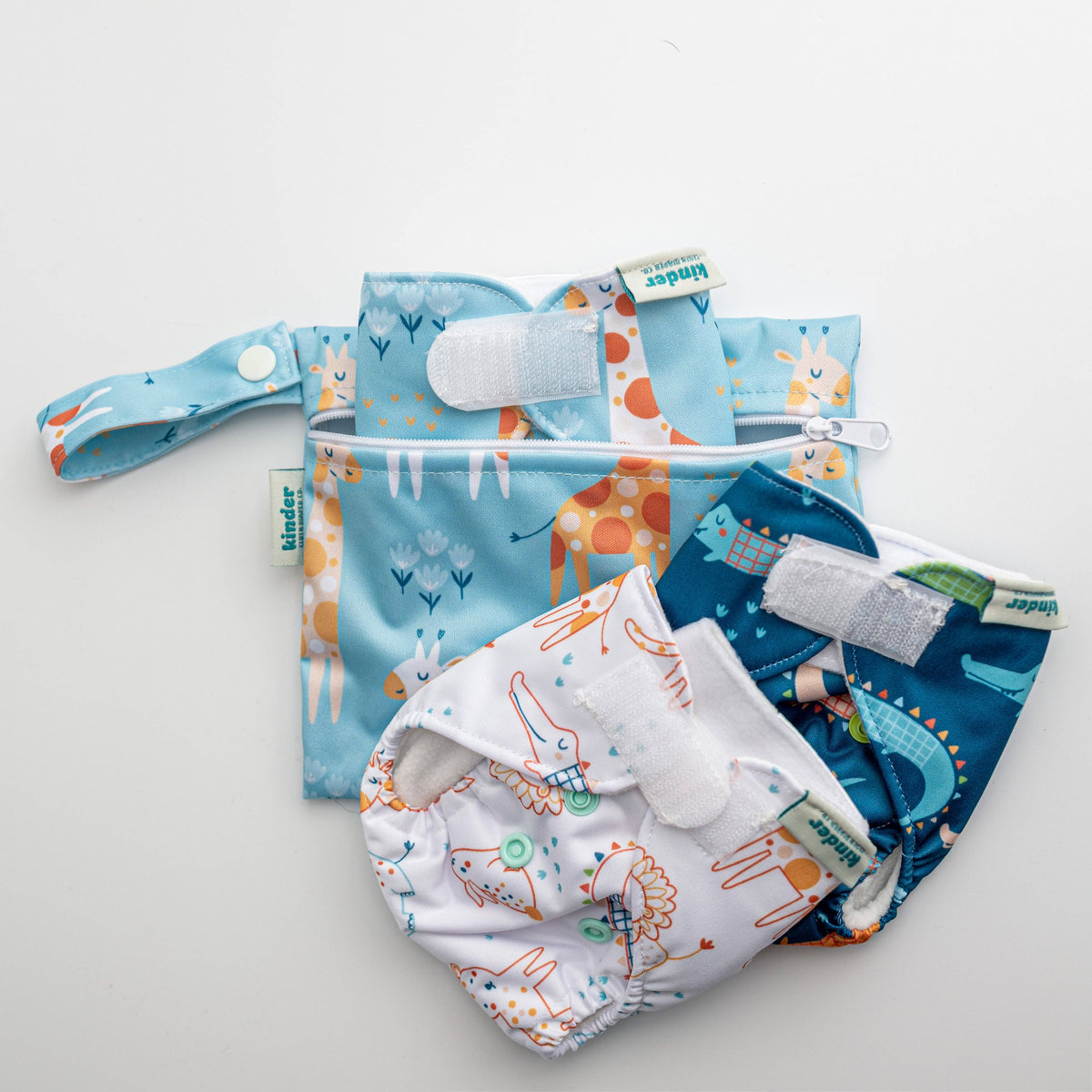 Reusable Doll Diaper Set with Mini Baby Wipes (alternate angle) — Little Mamas Nursery