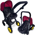 NYDC 2-in-1 Convertible Doll Car Seat & Stroller Combo - Maroon — Little Mamas Nursery