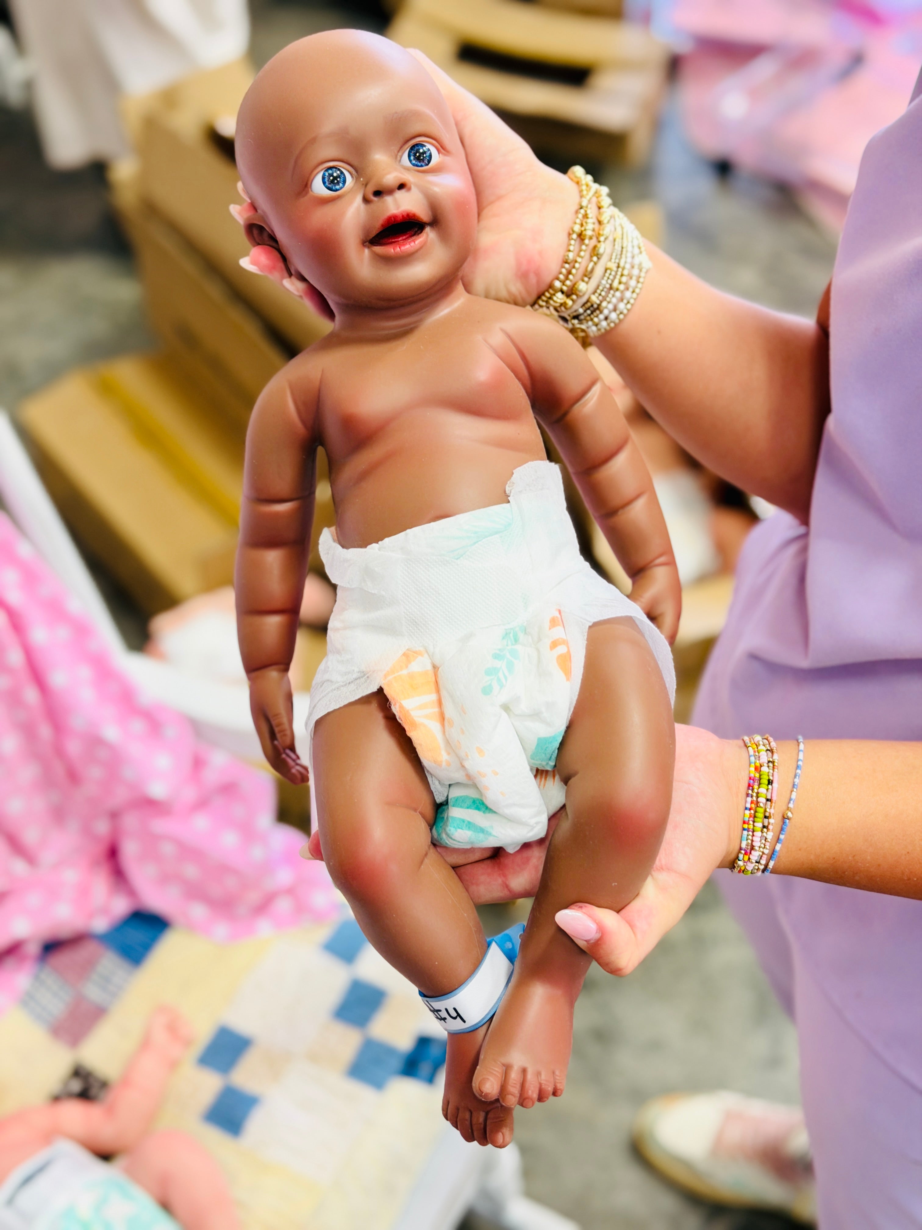 Perfectly Imperfect Full Silicone Baby Dolls — Blemished & Discounted (close-up) — Little Mamas Nursery