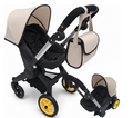 NYDC 2-in-1 Convertible Doll Car Seat & Stroller Combo - Cream Design | Reborn & Silicone Doll Pram