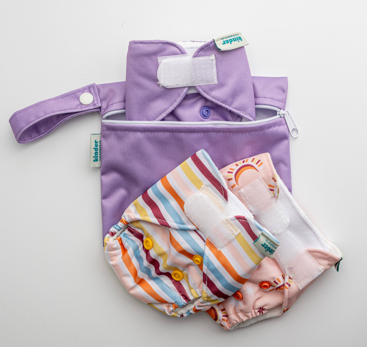 Reusable Doll Diaper Set with Mini Baby Wipes (front view) — Little Mamas Nursery