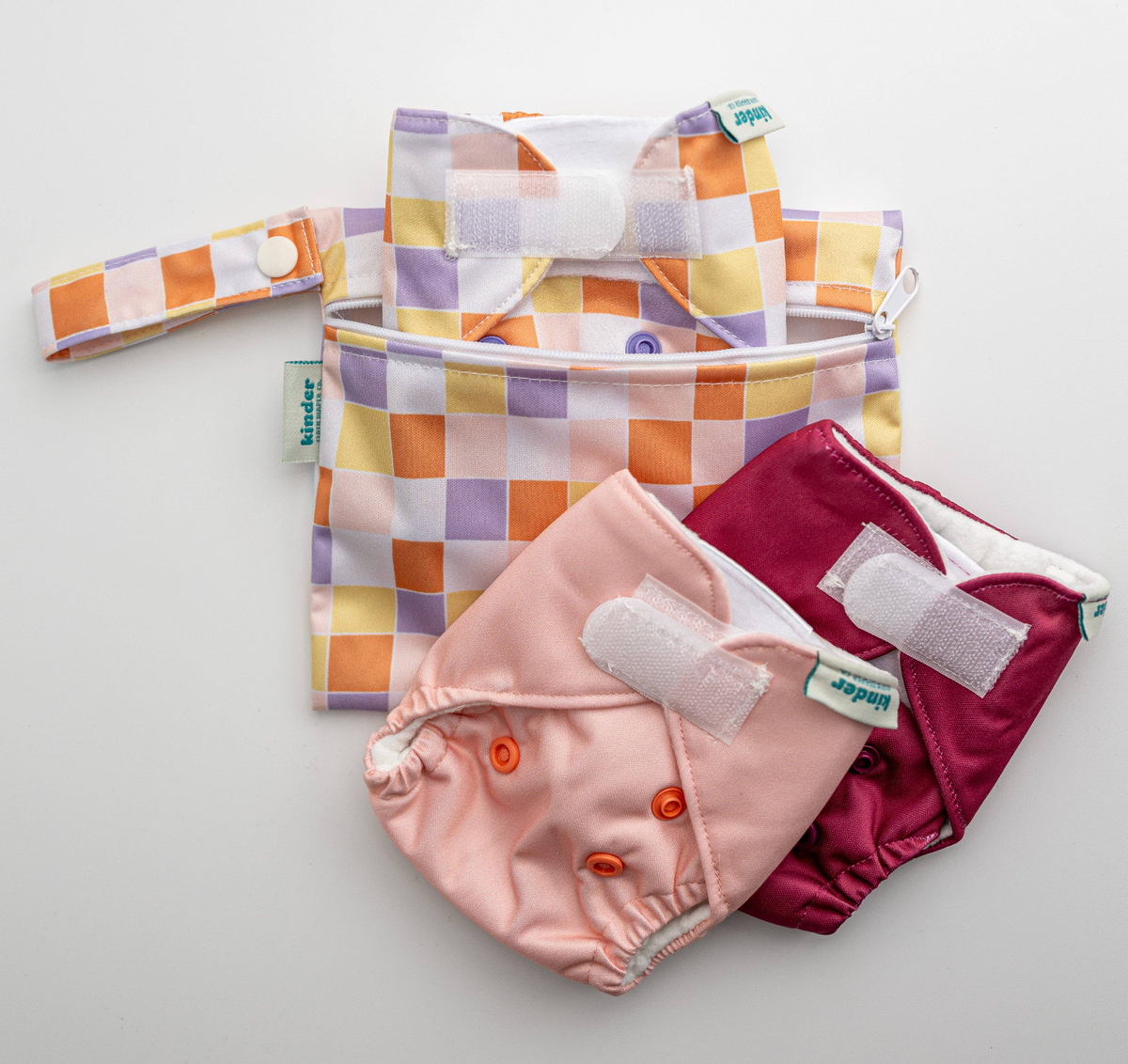 Reusable Doll Diaper Set with Mini Baby Wipes (side view) — Little Mamas Nursery