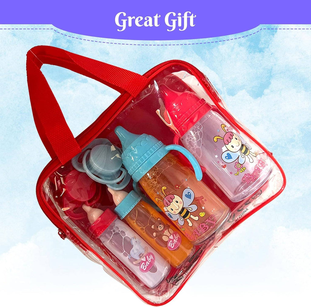 NYDC Magic Disappearing Milk & Juice Baby Doll Bottle Set | 6 Pieces