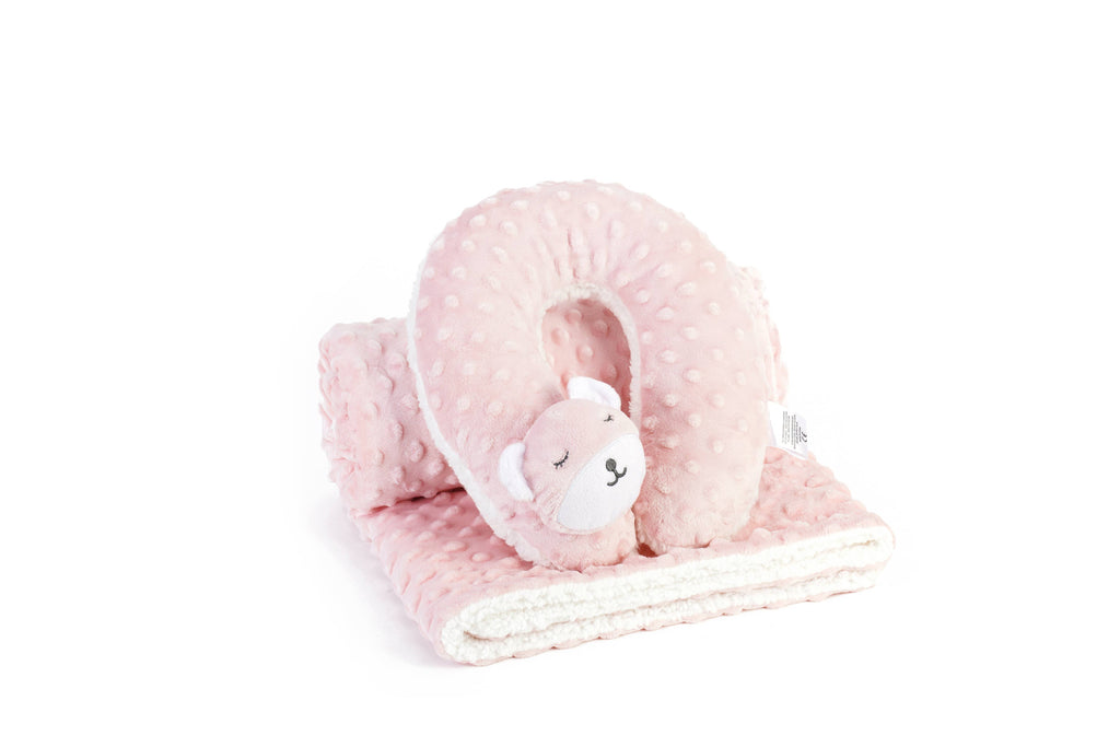 Pink Sleepy Bear Baby Blanket & Neck Pillow Set — Little Mamas Nursery