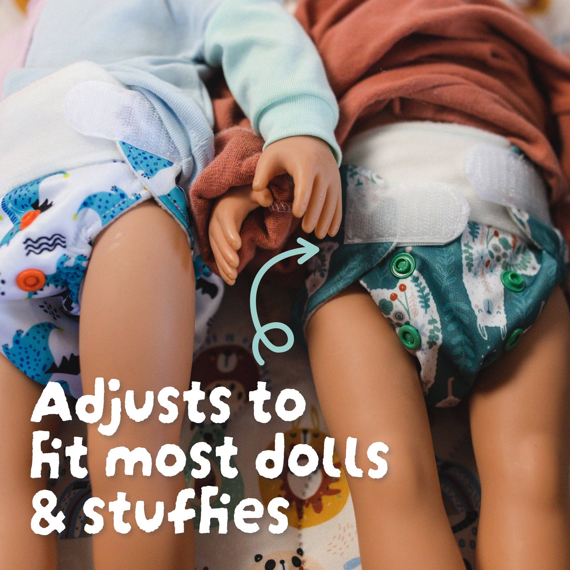 Reusable Doll Diaper Set with Mini Baby Wipes (additional view) — Little Mamas Nursery