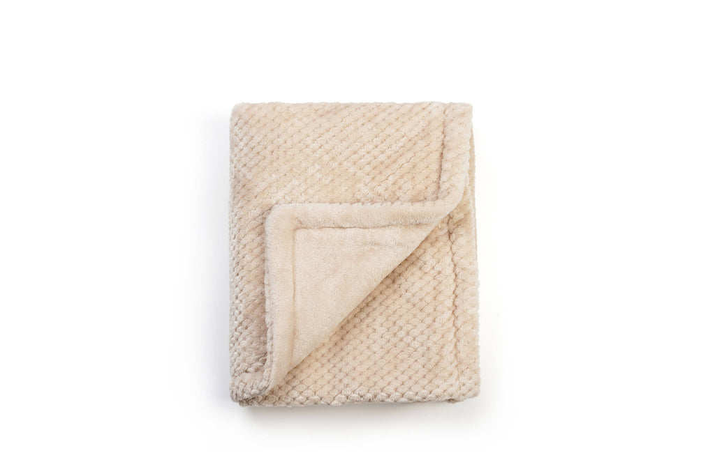 Beige Baby Blanket with Bear Plush Toy (side view) — Little Mamas Nursery