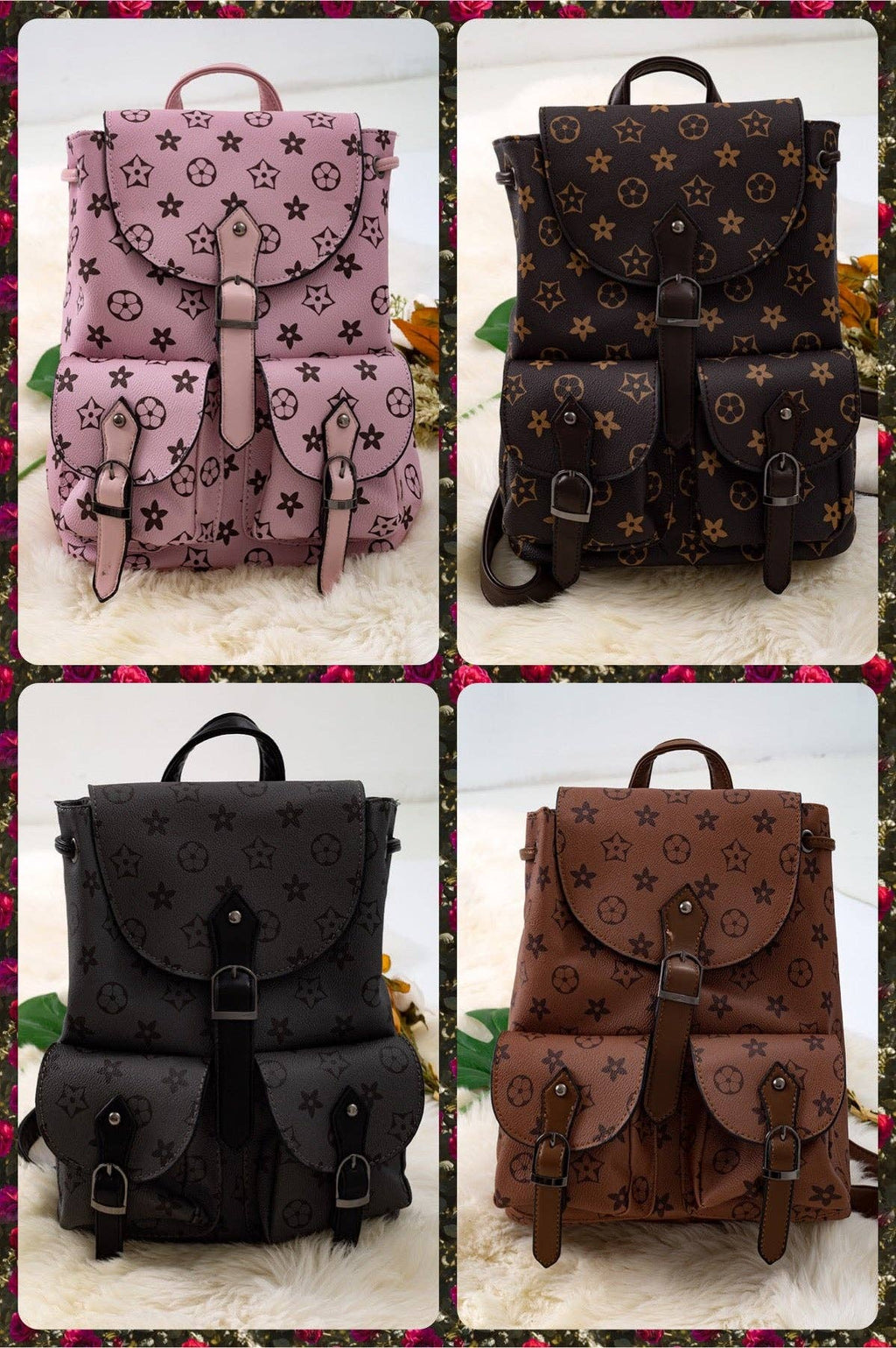 Khaki Girls Pleather Mini Backpack (front view) — Little Mamas Nursery