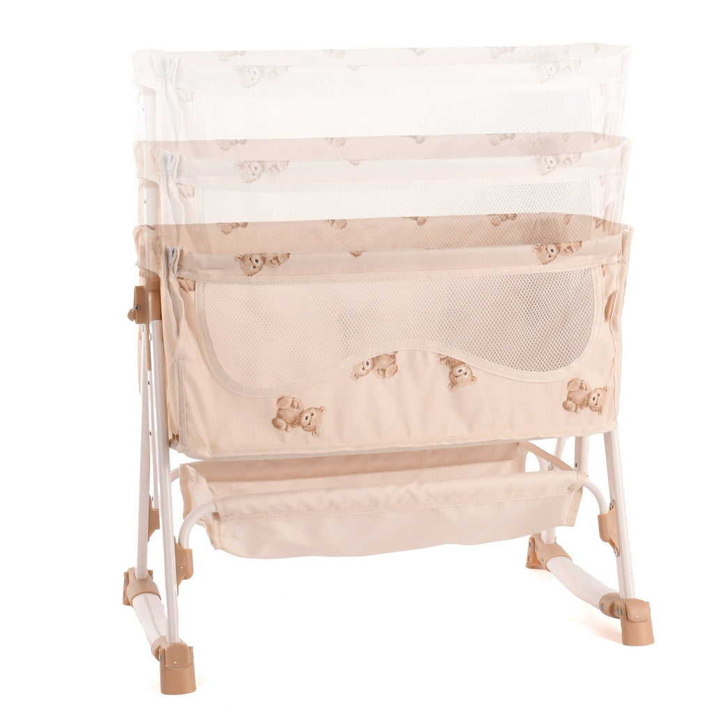 Roma Doll Bedside Crib - Teddy Bear Collection (front view) — Little Mamas Nursery