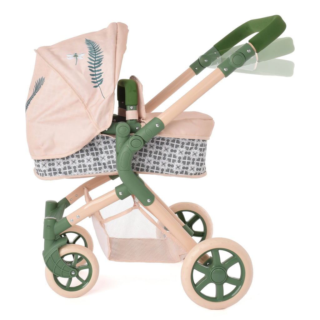 Roma RHS Single Doll Pram - Fern Collection (front view) — Little Mamas Nursery