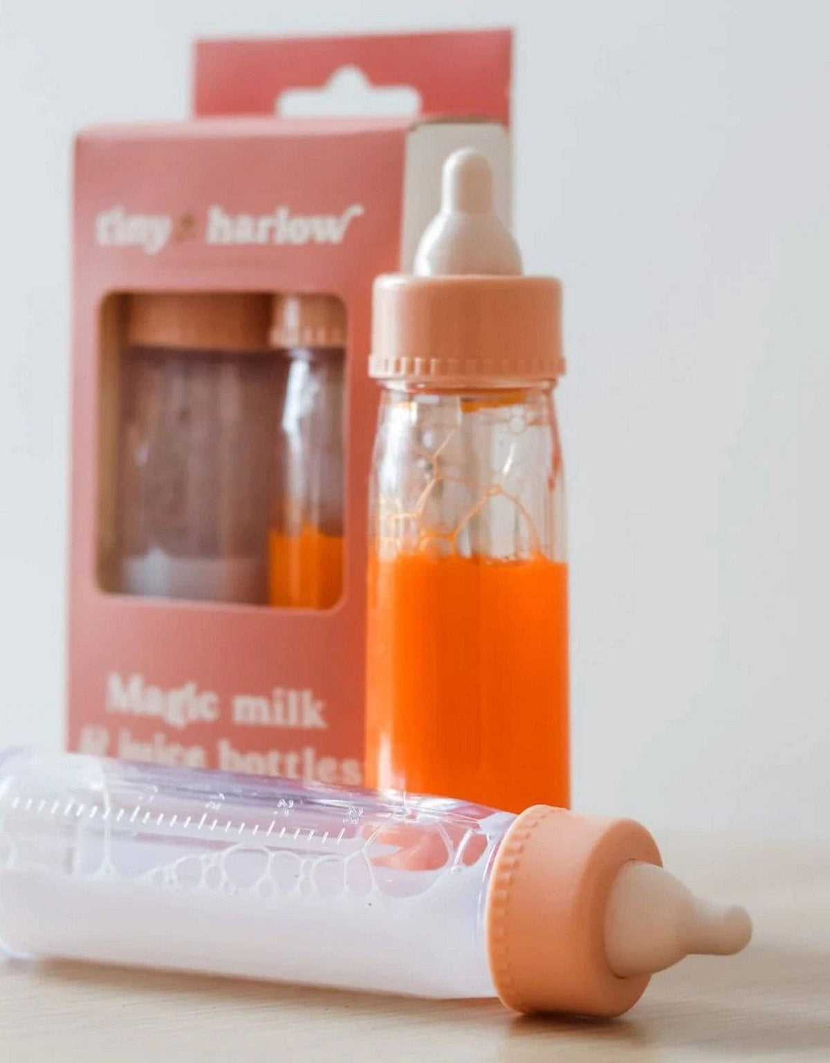 Tiny Tummies Magic Milk & Juice Bottle Set (close-up) — Little Mamas Nursery