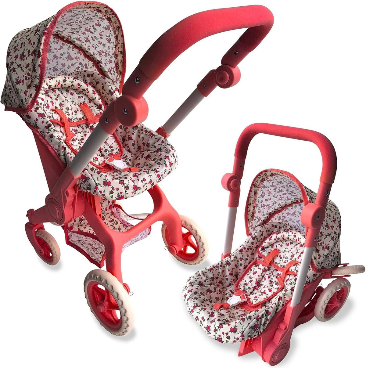 NYDC 2-in-1 Convertible Doll Car Seat & Stroller Combo - Floral — Little Mamas Nursery