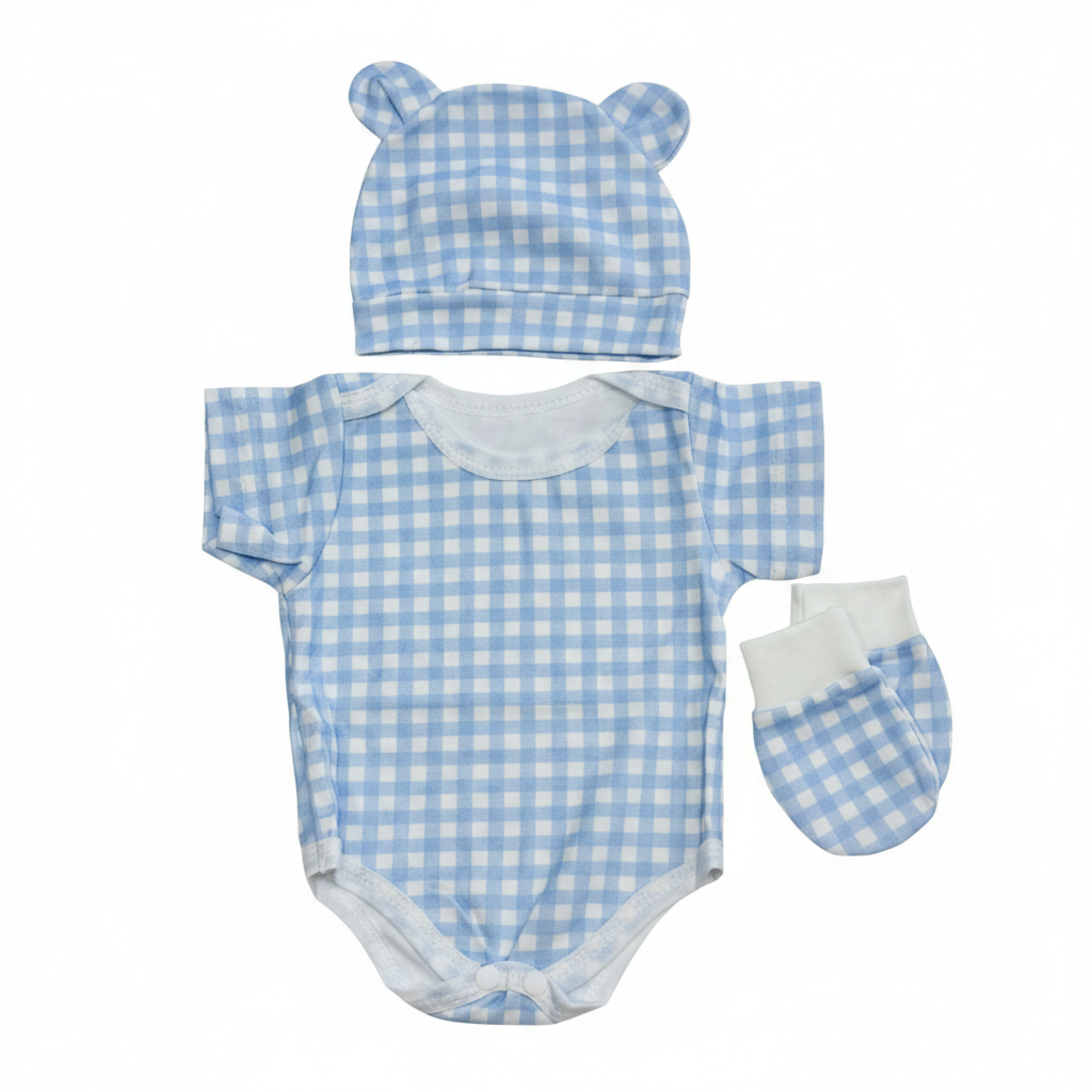 3-Piece Onesie Set (side view) — Little Mamas Nursery