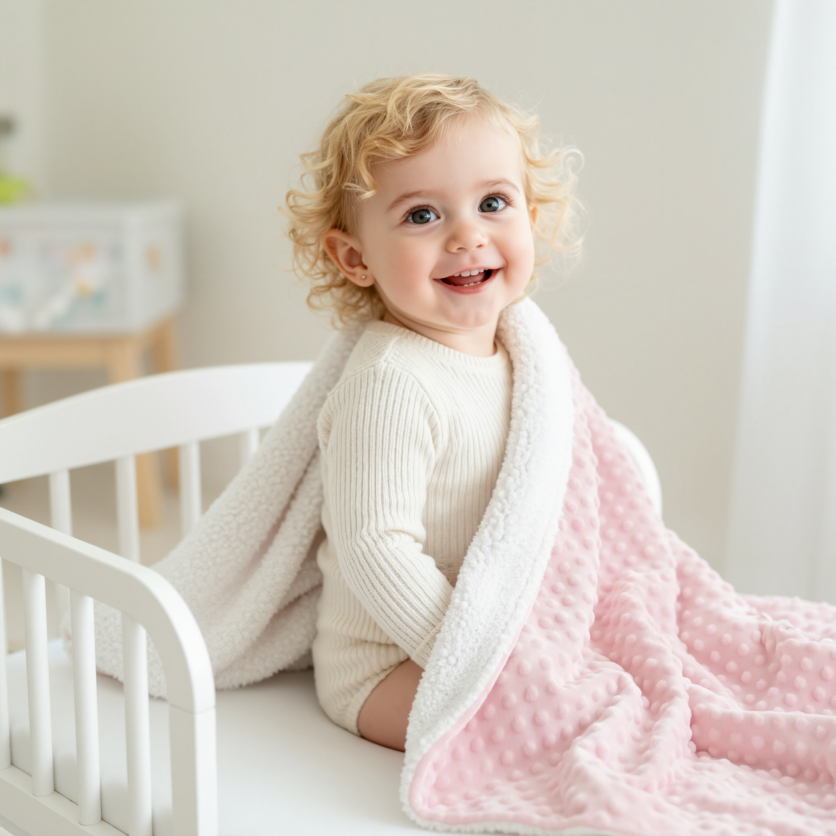 Pink Sleepy Bear Baby Blanket & Neck Pillow Set (detail) — Little Mamas Nursery