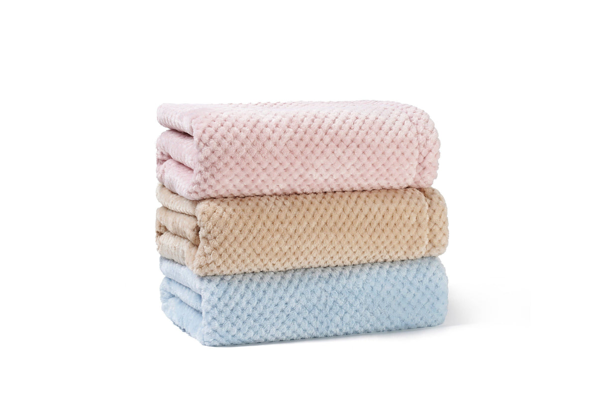 Beige Baby Blanket with Bear Plush Toy (front view) — Little Mamas Nursery