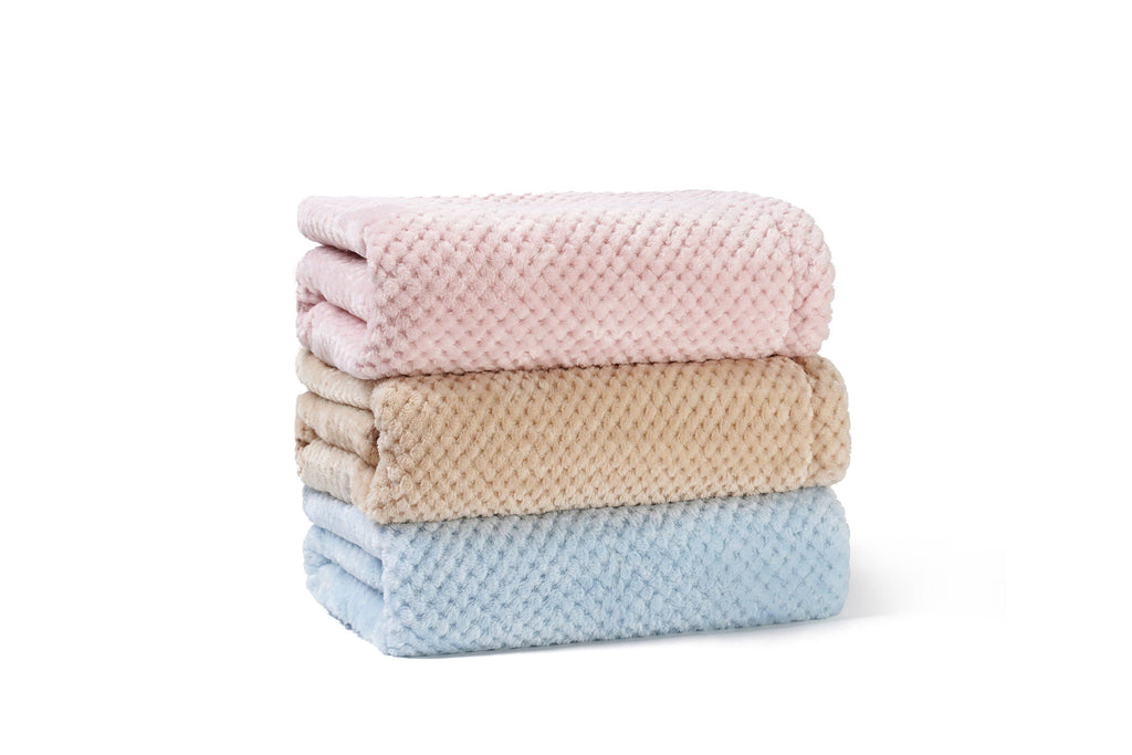 Pink Baby Blanket with Bunny Plush Toy (front view) — Little Mamas Nursery