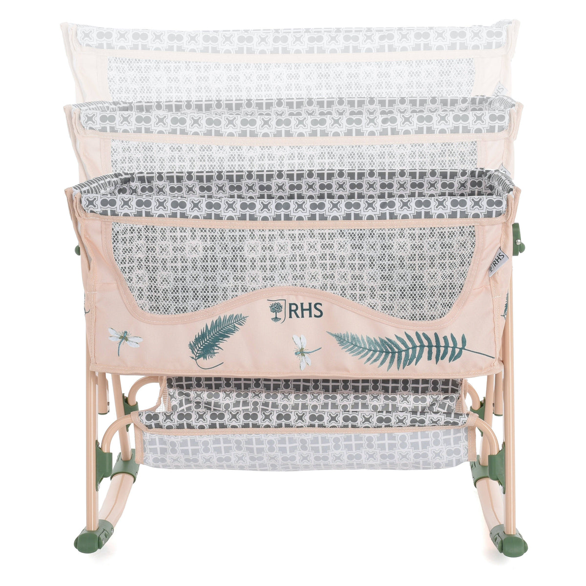 Roma RHS Doll Bedside Crib - Fern Collection (side view) — Little Mamas Nursery