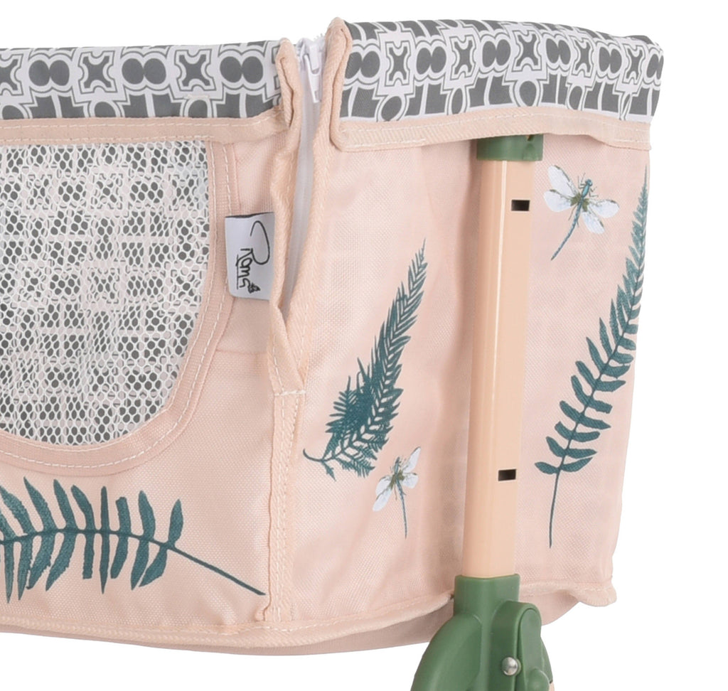 Roma RHS Doll Bedside Crib - Fern Collection (alternate angle) — Little Mamas Nursery